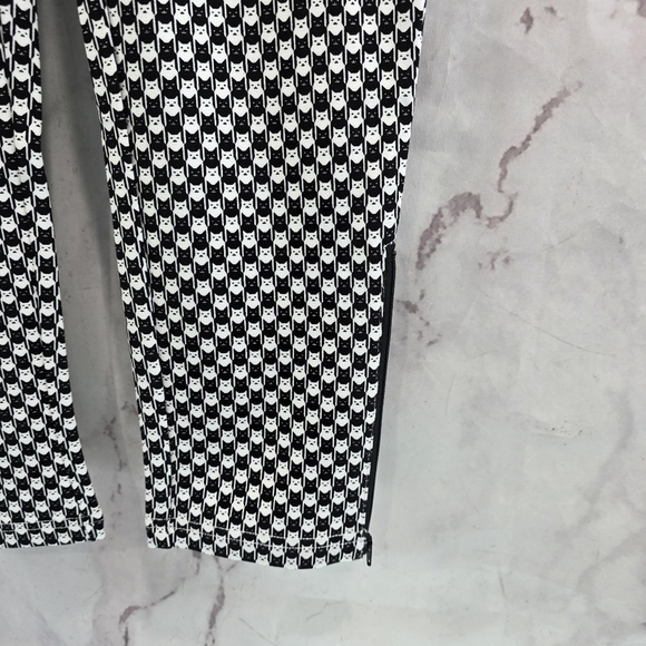 Betabrand Pants Womens Crop Black Skinny Pencil High Rise Catstooth - Picture 5 of 12